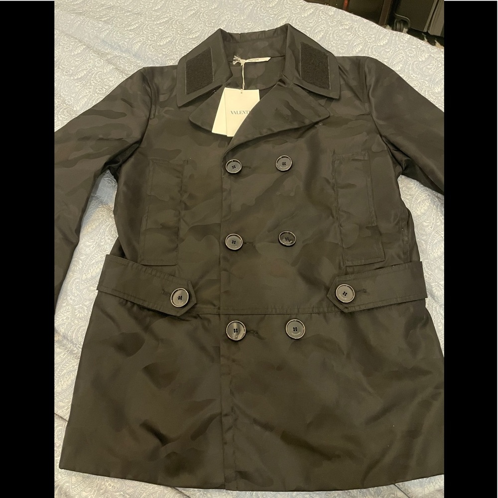 Valentino Mens Peacoat Camo Jacket Size 46/S